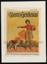 8m039 COUNTRY GENTLEMAN magazine cover November 1928 art of boy with football & dog by WM Prince!