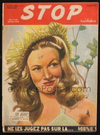 8m050 STOP French magazine July 15, 1945 art of sexy Veronica Lake, I Married a Witch!