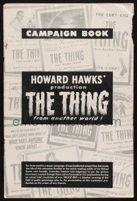 8m111 THING pressbook '51 James Arness, Kenneth Tobey, Howard Hawks classic horror!