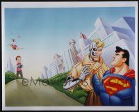 8m060 SUPERMAN set of 5 static cling posters '90s cool cartoon images from the animated series!