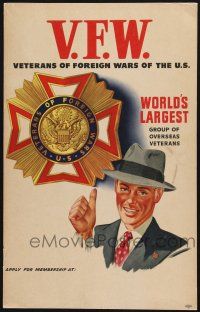 8m026 V.F.W special 14x22 '50s Veterans of Foreign Wars of the U.S., apply for membership!