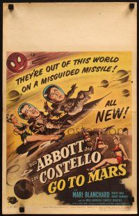 8m125 ABBOTT & COSTELLO GO TO MARS WC '53 art of wacky astronauts Bud & Lou in outer space!