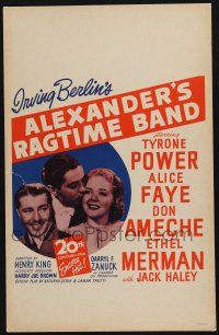 8m136 ALEXANDER'S RAGTIME BAND WC R47 Tyrone Power, Alice Faye & Don Ameche, Irving Berlin