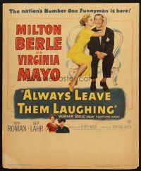 8m139 ALWAYS LEAVE THEM LAUGHING WC '49 nation's number one funnyman Milton Berle & Virginia Mayo!