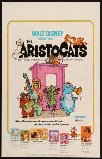 8m148 ARISTOCATS WC '71 Walt Disney feline jazz musical cartoon, great colorful image!