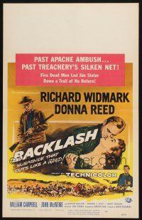 8m155 BACKLASH WC '56 Richard Widmark & sexy Donna Reed in suspense that cuts like a whip!
