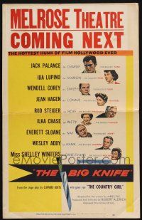 8m170 BIG KNIFE WC '55 Robert Aldrich, classic image of movie star Jack Palance in wacky glasses!