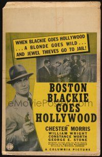 8m174 BOSTON BLACKIE GOES HOLLYWOOD WC '42 detective Chester Morris sends jewel thieves to jail!