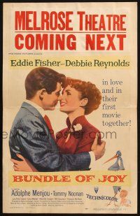 8m181 BUNDLE OF JOY WC '57 romantic close up of Debbie Reynolds & Eddie Fisher in love!