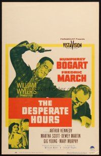 8m207 DESPERATE HOURS WC '55 Humphrey Bogart attacks Fredric March from behind, William Wyler