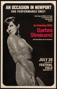 8m068 EVENING WITH BARBRA STREISAND 14x22 commercial poster '80s full-length in skin-tight outfit!