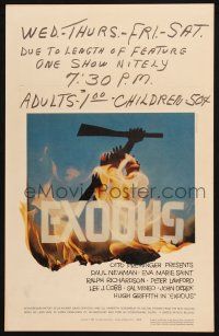 8m216 EXODUS exclusive engagement WC '61 great artwork of arms reaching for rifle by Saul Bass!