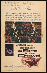8m217 FACE IN THE CROWD WC '57 Andy Griffith took it raw like his bourbon & his sin, Elia Kazan