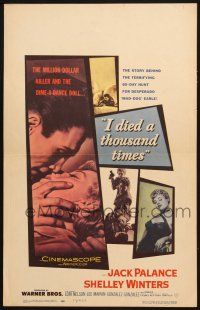 8m283 I DIED A THOUSAND TIMES WC '55 Mad Dog Earle Jack Palance & sexy Shelley Winters!