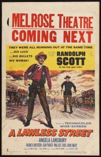 8m304 LAWLESS STREET WC '55 top gun Randolph Scott is running out of luck, bullets & his woman too!