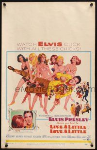8m314 LIVE A LITTLE, LOVE A LITTLE WC '68 Robert McGinnis art of Elvis Presley & sexy beach babes!