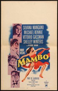 8m322 MAMBO WC '54 art of top stars including Michael Rennie & full-length sexy Silvana Mangano!