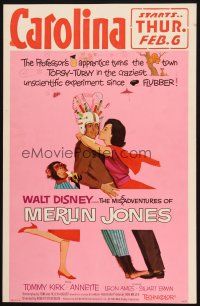 8m337 MISADVENTURES OF MERLIN JONES WC '64 Disney, wacky art of Annette Funicello, Kirk & chimp!