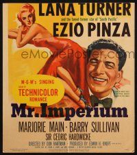 8m343 MR. IMPERIUM WC '51 art of super sexy Lana Turner & Italian singer Ezio Pinza!