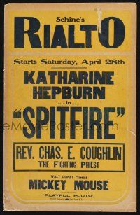 8m417 SPITFIRE local theater WC '34 Katharine Hepburn + Mickey Mouse & The Fighting Priest!