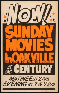 8m428 SUNDAY MOVIES IN OAKVILLE WC '50s matinee & evening shows at the Century Theater!