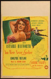 8m468 YOU WERE NEVER LOVELIER WC '42 fantastic close up of sexiest Rita Hayworth, Fred Astaire!