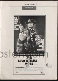 8m081 FOR A FEW DOLLARS MORE pressbook '67 Sergio Leone, great images of Clint Eastwood