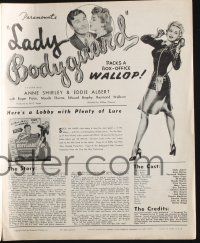 8m090 LADY BODYGUARD pressbook '43 great artwork images of Anne Shirley & Eddie Albert!