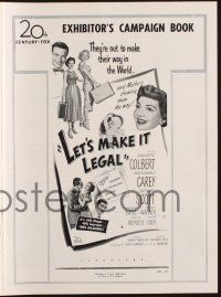 8m091 LET'S MAKE IT LEGAL pressbook '51 Claudette Colbert & early sexy Marilyn Monroe!