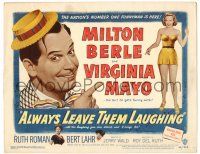 8p005 ALWAYS LEAVE THEM LAUGHING TC '49 close up of Milton Berle & full-length Virginia Mayo!