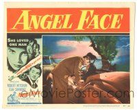8p300 ANGEL FACE LC #7 '53 Robert Mitchum, pretty heiress Jean Simmons, Otto Preminger,Howard Hughes