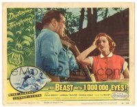 8p331 BEAST WITH 1,000,000 EYES LC #7 '55 c/u of Paul Birch standing by scared Lorna Thayer!