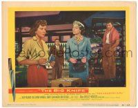 8p340 BIG KNIFE LC #2 '55 Robert Aldrich, movie star Jack Palance, Ida Lupino!