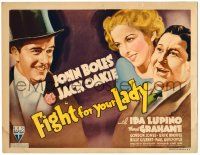 8p070 FIGHT FOR YOUR LADY TC '37 cool art of John Boles, Ida Lupino & Jack Oakie!