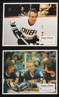 8r080 SLAP SHOT 8 color English FOH LCs '77 ice hockey, images of Paul Newman, The Hanson Brothers!