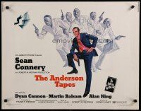 8s028 ANDERSON TAPES 1/2sh '71 art of Sean Connery & gang of masked robbers, Sidney Lumet