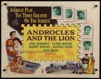 8s029 ANDROCLES & THE LION style B 1/2sh '52 artwork of Victor Mature, sexy Jean Simmons!