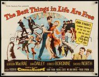 8s054 BEST THINGS IN LIFE ARE FREE 1/2sh '56 Michael Curtiz, Gordon MacRae, Sheree North!