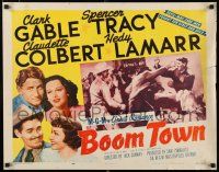 8s074 BOOM TOWN style A 1/2sh R56 Clark Gable, Spencer Tracy, Claudette Colbert, Hedy Lamarr
