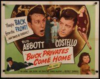 8s087 BUCK PRIVATES COME HOME 1/2sh '47 Bud Abbott & Lou Costello are back from the front!