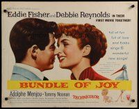 8s089 BUNDLE OF JOY style A 1/2sh '57 romantic super close up of Debbie Reynolds & Eddie Fisher!
