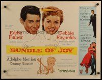 8s090 BUNDLE OF JOY style B 1/2sh '57 Debbie Reynolds, Eddie Fisher, Adolphe Menjou, Tommy Noonan!