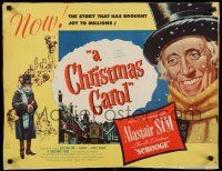 8s109 CHRISTMAS CAROL style B 1/2sh '51 Charles Dickens holiday classic, Alastair Sim as Scrooge!