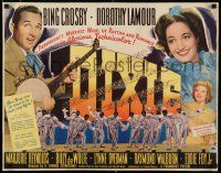 8s137 DIXIE style B 1/2sh '43 art of Bing Crosby, sexy Dorothy Lamour, Marjorie Reynolds!