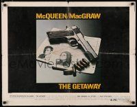 8s179 GETAWAY 1/2sh '72 Steve McQueen, Ali McGraw, Sam Peckinpah, cool gun & passports image!