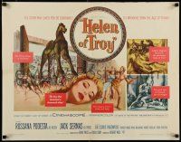 8s195 HELEN OF TROY 1/2sh '56 Robert Wise, sexy Rossana Podesta, cool Trojan horse art!