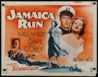 8s225 JAMAICA RUN 1/2sh '53 Ray Milland, sexy Arlene Dahl & Wendell Corey in the Caribbean!