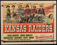 8s233 KANSAS RAIDERS style B 1/2sh '50 Audie Murphy, the fighting story of Quantrill's guerrillas!