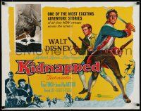 8s235 KIDNAPPED 1/2sh '60 Walt Disney, art of swashbucklers Peter Finch & James MacArthur!