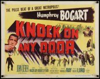 8s240 KNOCK ON ANY DOOR style B 1/2sh '49 Humphrey Bogart, John Derek, directed by Nicholas Ray!